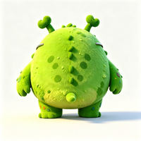 Jouets en vinyle PVC personnalisés OEM, figurine mignonne de monstre vert joyeux avec lunettes, poupée alien style peluche pour enfants et cadeaux