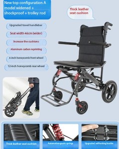 Fauteuil roulant pliant manuel en aluminium léger argenté avec dossier souple pour équipement de réadaptation - Product Image 4