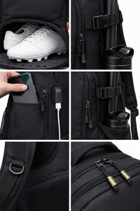 Mochila Deportiva de Baloncesto con Compartimento para Zapatos, Bolsa Impermeable para Equipo, Soporte para Bate, Puerto de Carga USB, Logotipo Personalizado OEM ODM, Nailon, 30-40L - Product Image 3