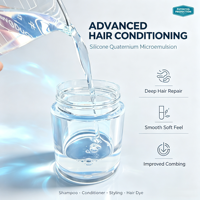 QIFU Silicone capillaire conditionneur pour shampoing avec micro-emulsion de Silicone Quaternium-16, Lauréth-3 et Trideceth-12, pH 4.0-7.5