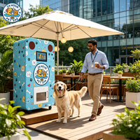 Máquina expendedora de lavado de mascotas de acero totalmente automática con secadora, pantalla táctil, gestión basada en la nube, SDK habilitado, quiosco de baño para perros caliente y fresco