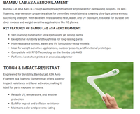 Filament d'impression 3D en bambou ASA Aero Foaming original, ultra léger, faible densité, pour l'impression 3D d'avions RC avec RFID