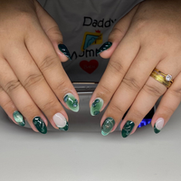 Faux ongles en amande à marque privée, faits à la main, en vrac, à presser, OEM pour salon, fournitures pour techniciennes ongulaires