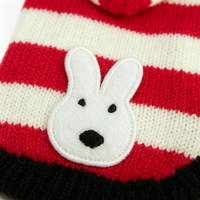 Sweat à capuche rayé classique pour chien, tricot doux au toucher, pull chaud pour petits chiens, automne-hiver