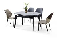 Juego de Comedor de Lujo Estilo Nórdico Retro Antiguo para 4 Personas, Hecho de Piedra, Estilo Moderno, Muebles Multiusos para Casa, Villa u Hotel