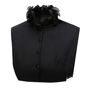 Nuevo negro blanco desmontable cuello de encaje medias camisas escote mujer blusa gasa cuello falso para mujeres camisas - Product Image 4