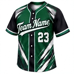 Uniforme Deportivo Personalizado al por Mayor, Camiseta de Béisbol Transpirable de Poliéster de Manga Corta Unisex, Bordado 3D de Secado Rápido, Equipo Estadounidense - Product Image 1
