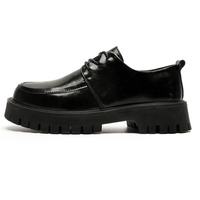 Chaussures habillées pour homme de style britannique à semelle épaisse, à lacets robustes, en cuir brillant, pour le bureau