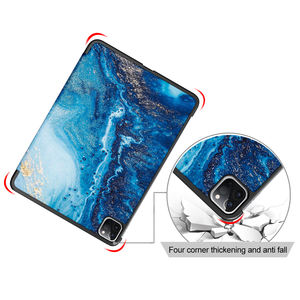เคสแท็บเล็ตหนัง PU อเนกประสงค์พับสามทบสำหรับ <span class=keywords><strong>iPad</strong></span> air/<span class=keywords><strong>pro</strong></span> <span class=keywords><strong>13</strong></span>นิ้ว2024ลายชายหาดสีฟ้า - Product Image 6