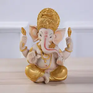 Grosir Kerajinan Religius Fengshui Kecil Patung Ganesha Thailand 2022 Cetakan Baru Patung Ganesh Resin Polyresin untuk Dijual