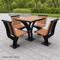 Ensemble de table et de chaises de patio, meubles de salle à manger d'extérieur, résistant aux intempéries, sans entretien, qualité commerciale, pour la cour
