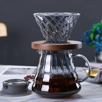 Coupe à café en verre borosilicaté haute qualité, avec système de filtration, design épuré, idéal pour la maison.