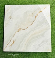 Carreaux de céramique de luxe à texture pierre dorée fluide, épaisseur 10 mm, 800x800 mm, poli brillant, antidérapant, pour supermarché et chambre à coucher