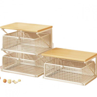 Support de rangement de bureau en métal sur pied pour machine à café et sachets de thé, panier de rangement double niveau anti-poussière et anti-rouille