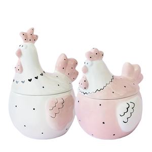 Stoples kue keramik stoples kue ayam jantan stoples kue biskuit keramik kaleng makanan berbentuk ayam keranjang penyimpanan telur tempat telur ayam - Product Image 1