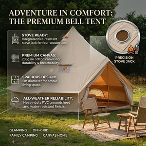 Tente yourte mongole sur mesure en toile de coton 3000 mm imperméable pour le glamping écologique, les retraites et les bases de camping - Product Image 1