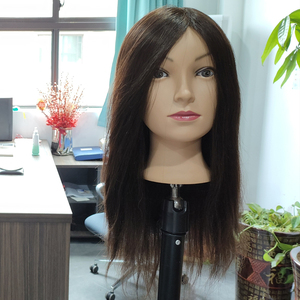 Tête de mannequin d'entraînement professionnelle pour <span class=keywords><strong>coiffure</strong></span>, avec cheveux Remy féminins, pour la pratique de la coupe et du coiffage - Product Image 5