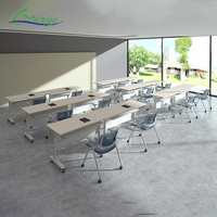 Tables de formation et de conférence pliantes d'usine avec chaises, table de réunion pliable empilable, bureau pliant