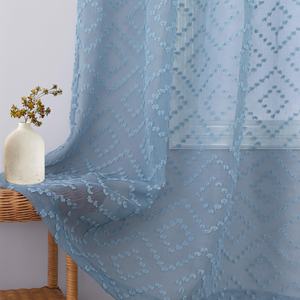 Rideaux de fenêtre isolants ignifuges géométriques modernes en voile à pompons pour <span class=keywords><strong>chambre</strong></span> d'enfants et salon, toutes saisons - Product Image 3