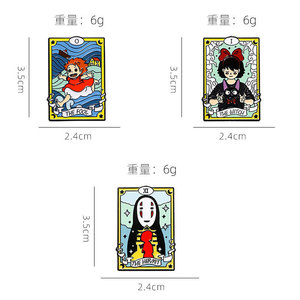 3 diseños nueva fábrica Anime <span class=keywords><strong>Ponyo</strong></span> foto pin personaje de dibujos animados Metal esmalte ropa Pin lindo broche pin mujeres - Product Image 5