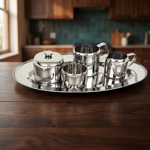 Stainless Steel <b>Tea</b> <b>Set</b> With Lid Minimalist Design Water <b>Pots</b> Kettles With Handle Metal Drinkware - Product Image 2