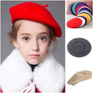Boinas de Lana para Niñas, Bonitas y Elegantes, en Varios Colores, Moda <span class=keywords><strong>Infantil</strong></span>, Boina Francesa de Lana para Otoño, Cálida para Exteriores, Boinas para Mujer - Product Image 2