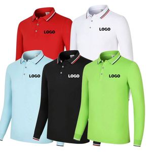 Chemises pour hommes 100% polyester, impression de logo personnalisé, broderie, uni, automne-hiver, manches longues, polo de sport, t-shirt - Product Image 1