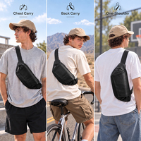 Sac banane MARRANT en cuir véritable pour homme, sac à bandoulière, sacoche de poitrine en cuir pour homme