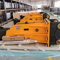 Marteau brise-roche hydraulique jaune de 2632 kg pour excavatrice de 28-35 tonnes, type boîte, avec garantie d'un an