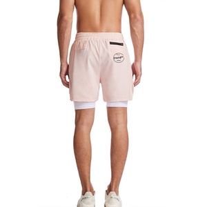 JL0630A <span class=keywords><strong>pantaloncini</strong></span> sportivi da <span class=keywords><strong>uomo</strong></span> in tinta unita 2 in 1 da corsa a doppio strato <span class=keywords><strong>pantaloncini</strong></span> <span class=keywords><strong>rosa</strong></span> attivi da <span class=keywords><strong>uomo</strong></span> con fodera interna - Product Image 6