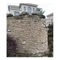 Foglio di impiallacciatura di pietra esterna del pannello di parete del cemento della pietra culturale naturale della quarzite dell'oro giallo della tigre