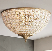 Plafonnier rond en cristal LED AC en acier de luxe moderne américain pour chambre à coucher et salon