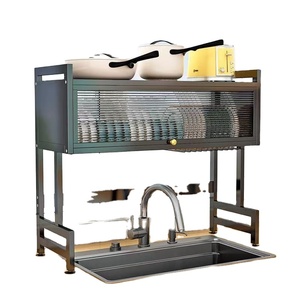 Rắn gỗ đa chức năng thoát nước kệ nhà máy bán buôn bồn rửa Countertop bụi Tủ lưu trữ Kệ - Product Image 1