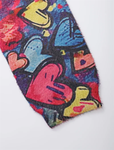 Cao Cấp Chất Lượng Hợp Thời Trang Của Phụ Nữ Quần Áo Đầy Màu Sắc Hình Trái Tim Mô Hình In Thời Trang Của Phụ Nữ Áo Len - Product Image 5