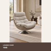Fauteuil pivotant moderne rembourré avec coque aspect cuir pour salon ou coin lecture