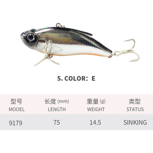 Leurres de pêche artificiels vibrants sans queue avec bille d'acier intégrée pour la pêche en mer, la traîne et la pêche au lancer – Leurre dur coulant Vib - Product Image 6