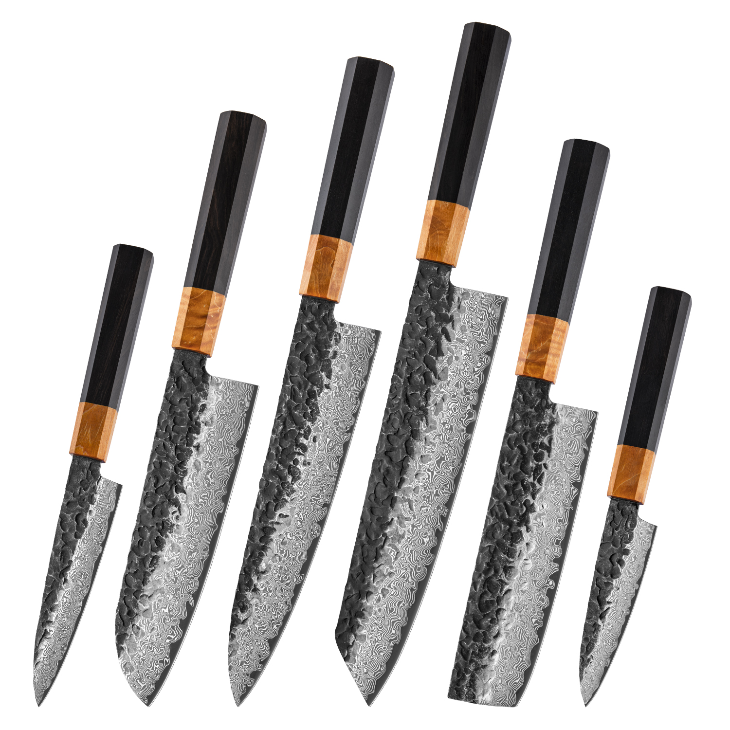 Ensemble de 6 couteaux de cuisine noirs