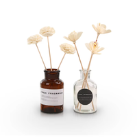 Bouteille en verre cylindrique de 500 ml et 1000 ml pour diffuseur à bâtonnets, avec bâtonnets en rotin et coffret cadeau, pour huiles essentielles aromatiques - Vente en gros