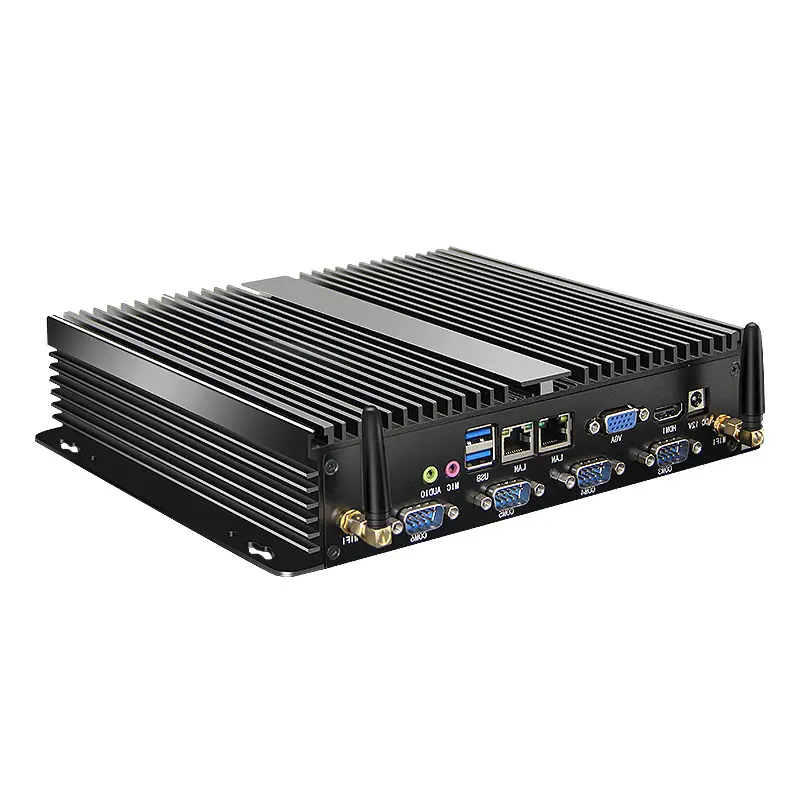 RK3588 8K PC Mikro Win-Dows Industri Tertanam untuk Komputer 6 Port Serial J1900 Server Tanpa Kipas Soft Route