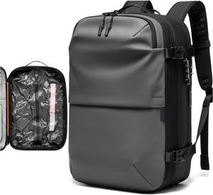 Sac à Dos de Voyage AERO Noir Extensible 60L avec Système de Compression d'<span class=keywords><strong>Air</strong></span>, Serrure TSA et Résistance à l'Eau – Bagage Cabine <span class=keywords><strong>Valise</strong></span> - Product Image 1