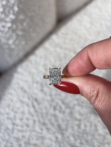 Anillo de Diamantes de Laboratorio con Baño de Oro Rosa, Amarillo y Blanco, Joyería Fina Personalizada, Oro de 9k, 10k, 14k, 18k, Certificado IGI, Lujo para Mujer, de Fábrica - Product Image 3
