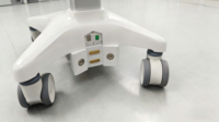 Troli Komputer Medis Laptop Pallet Penyangga Scanner Oral Trolley Mobile Konstruksi Aluminium+Plastik ABS 4 Roda Senyap Rumah Sakit
