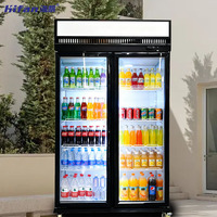 Refrigerador Comercial para Bebidas, Enfriador, Congelador con Puerta de Vidrio y Enfriamiento por Aire, Equipo de Refrigeración