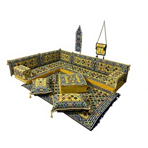 ชุดเบาะรองนั่งรูปตัวแอล ANATOLIA OTTOMAN แบบ 2 ชิ้น พร้อมเบาะรองนั่งคู่ลายโมร็อกโก หมอนอิงพื้นลายอัฟกัน อาหรับ บาร์ โนแมด ยอรุก โอเรียนตา - Product Image 6
