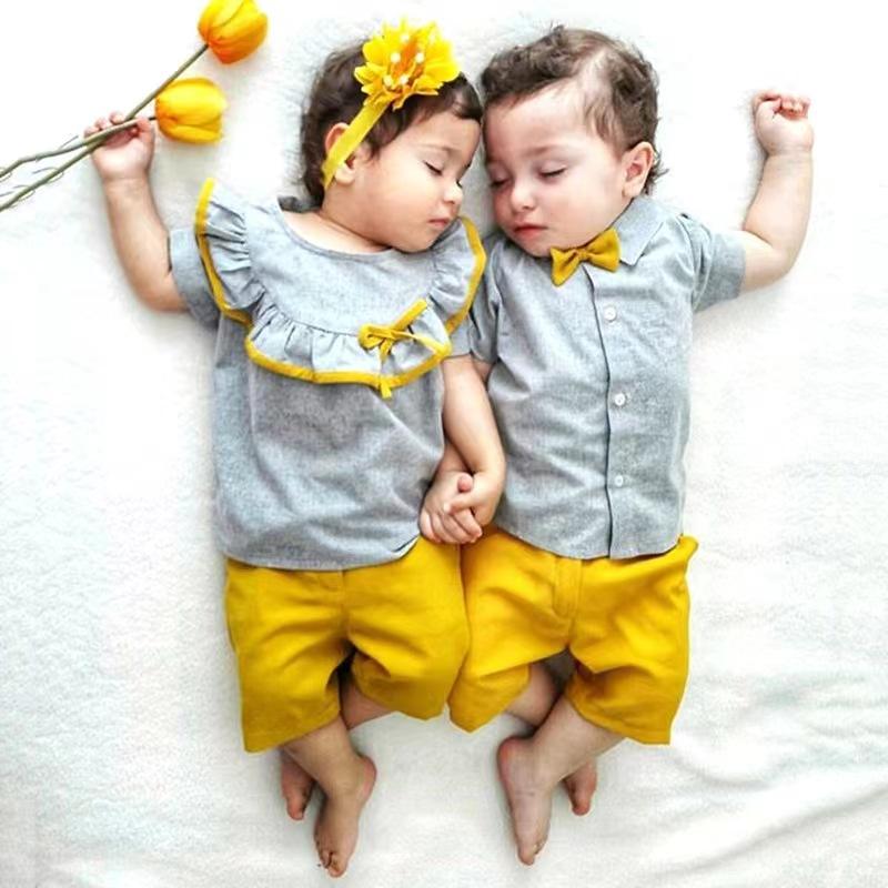 Twin Baby Brother Sister Matching Outfits for Families