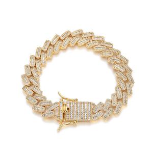 OUGEPHELI Collar Cubano de 14mm con 3 Hileras de Circonitas Estilo Hip Hop, Cadena Cubana Miami - Product Image 2