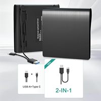 Grabadora de CD/DVD RW USB 3.0 Portátil, Transferencia de Datos de Alta Velocidad, Grabadora/Reproductor de CD/DVD Delgado de 1.2 cm para Computadoras Portátiles y de Escritorio