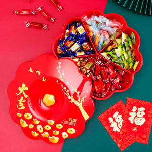 Vente en gros de plastique de qualité alimentaire 5 ou 6 grilles Boîte de rangement PP divisé bonbons collations Trady avec couvercle Pary assiette alimentaire - Product Image 2