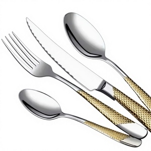 Juego de Cubiertos de Acero Inoxidable Espejo Ecológico de Último Diseño y Alta Calidad, Tenedor, Cuchara y Cuchillo Hechos a Mano Personalizados, Lujosos y Modernos - Product Image 1