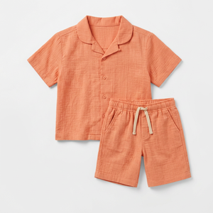 Sun Protection Thin Kids <b>Summer</b> Suit Breathable <b>Cardigan</b> Tee Shorts 2PCS Outfit Multi Styles Model 2026.4 Wholesale Random Mix - Product Image 1